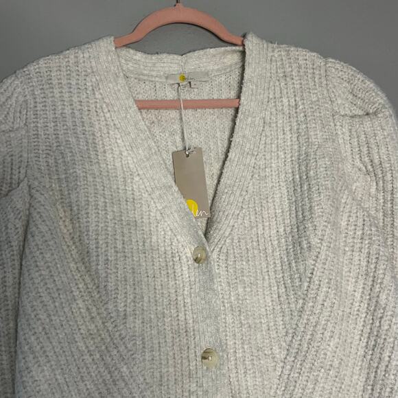 NWT BODEN Chunky Knit Vneck Button Cardigan Cotton Wool Blend K0746 MED - Picture 4 of 5
